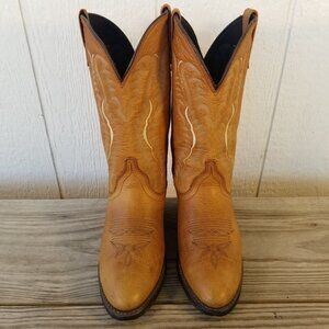 Laredo Abby Collection Womens Saddle Tan Leather Western Boots 7 M 51080